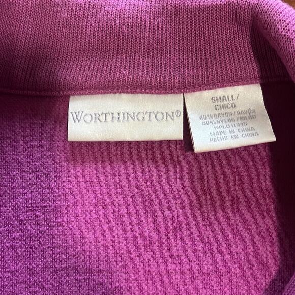 Worthington Woman Size Small Raspberry Knit Blazer Jacket Snaps Office - Picture 5 of 9